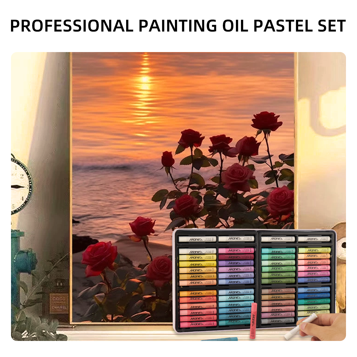 Macaron Oil Pastels Set: 36 Colors with Extra 3 White Oil Pastels for Artists Beginners Adults Teachers - Vibrant Oil Pastel Crayons for Art Painting & Drawing, Blending, Layering, Shading
