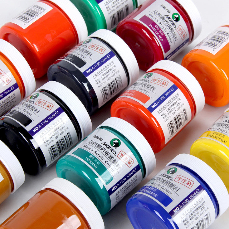 Acrylic Paint for Wall Art, 100ml/500ml (16.9Fl Oz), Rich Pigment, Waterproof Paint for Canvas/Wood/Clay, DIY Craft Supplies