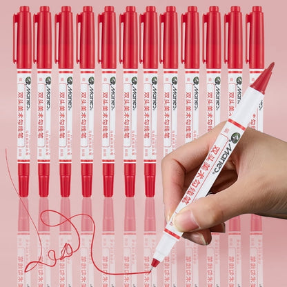 Twin Pen Dual Tip Marker, Red, Fine & Ultra Fine Point, Acrylic Paint Pens for Drawing/Sketching/Lettering, Art Supplies