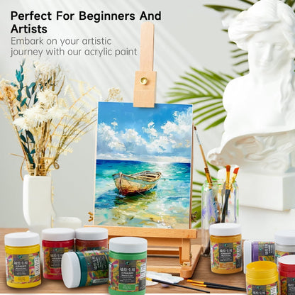 Acrylic Paint for Wall Art, 100ml/500ml (16.9Fl Oz), Rich Pigment, Waterproof Paint for Canvas/Wood/Clay, DIY Craft Supplies