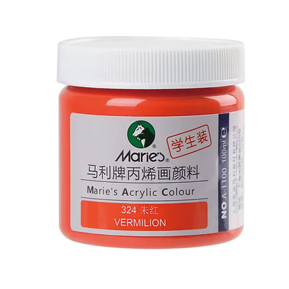 Acrylic Paint for Wall Art, 100ml/500ml (16.9Fl Oz), Rich Pigment, Waterproof Paint for Canvas/Wood/Clay, DIY Craft Supplies
