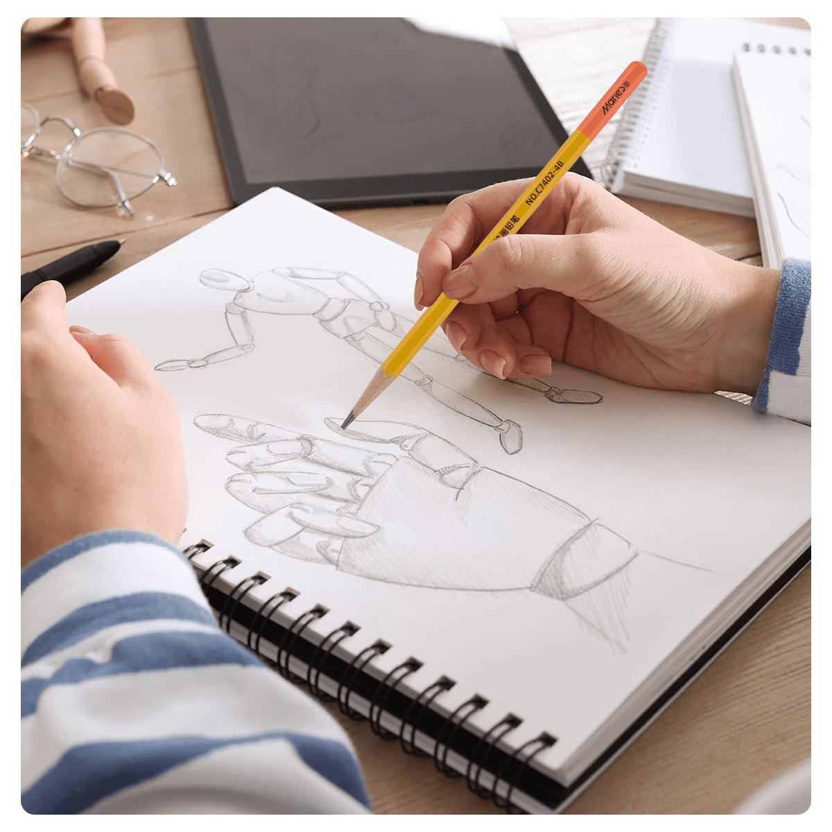 Professional Sketching Graphite Pencil, Extra Soft 10B, Deep Black Core for Drawing & Shading, Hexagonal Barrel