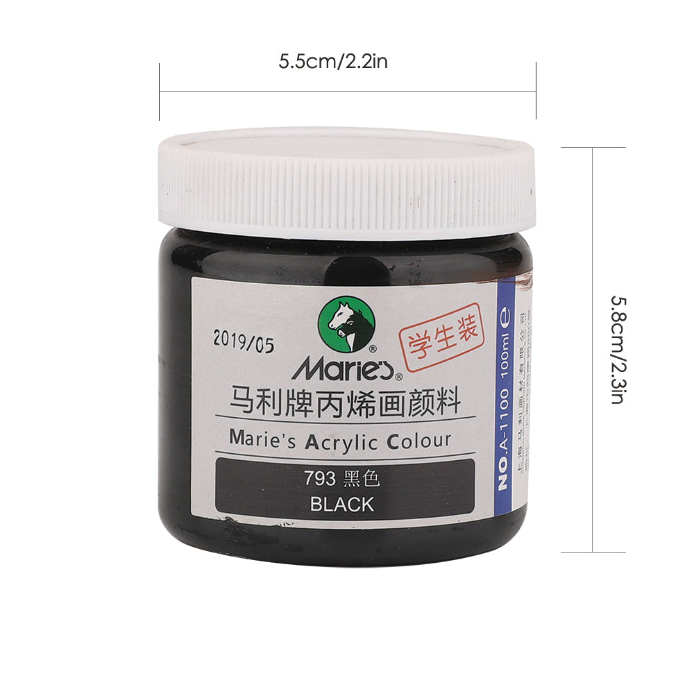 Acrylic Paint for Wall Art, 100ml/500ml (16.9Fl Oz), Rich Pigment, Waterproof Paint for Canvas/Wood/Clay, DIY Craft Supplies