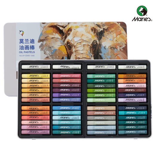 48 Colors Morandi Oil Pastel Set – Heavy Cream Texture for Adult Coloring Books, Artist Drawing Supplies, Art Sketching Kit with Soft Core, Ideal for Blending & Layering