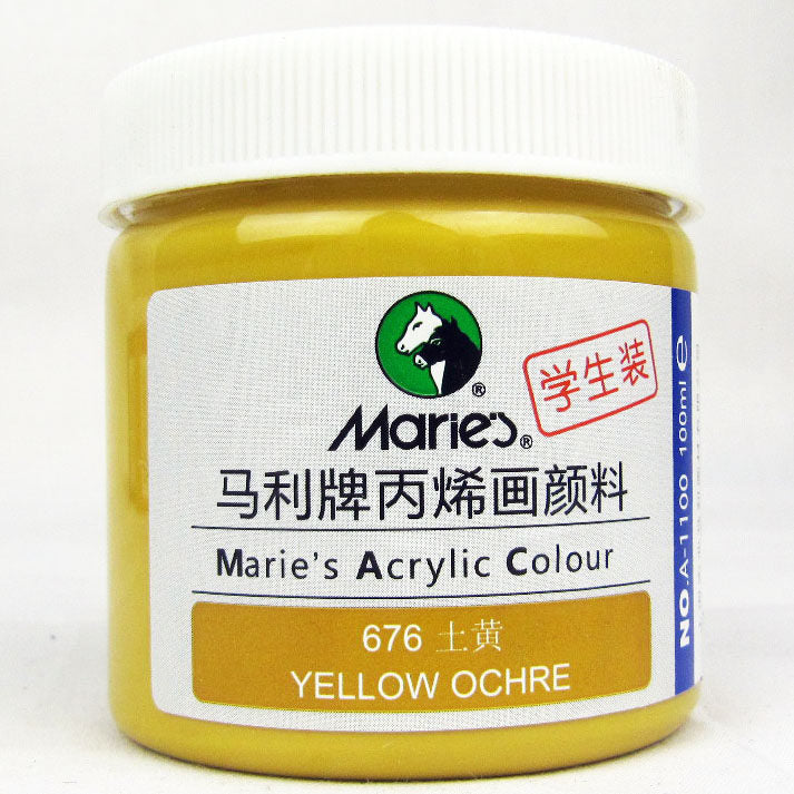 Acrylic Paint for Wall Art, 100ml/500ml (16.9Fl Oz), Rich Pigment, Waterproof Paint for Canvas/Wood/Clay, DIY Craft Supplies