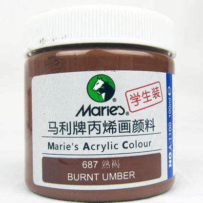 Acrylic Paint for Wall Art, 100ml/500ml (16.9Fl Oz), Rich Pigment, Waterproof Paint for Canvas/Wood/Clay, DIY Craft Supplies