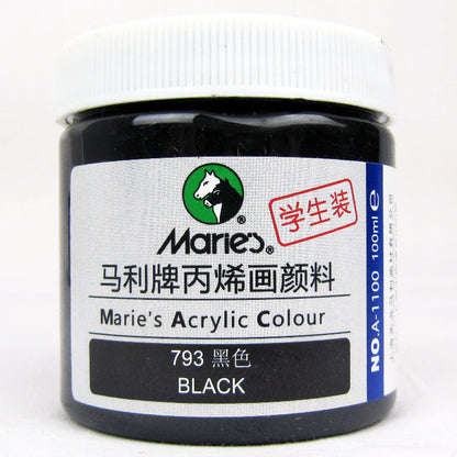 Acrylic Paint for Wall Art, 100ml/500ml (16.9Fl Oz), Rich Pigment, Waterproof Paint for Canvas/Wood/Clay, DIY Craft Supplies
