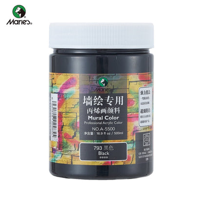 Acrylic Paint for Wall Art, 100ml/500ml (16.9Fl Oz), Rich Pigment, Waterproof Paint for Canvas/Wood/Clay, DIY Craft Supplies