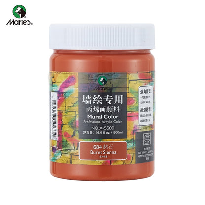 Acrylic Paint for Wall Art, 100ml/500ml (16.9Fl Oz), Rich Pigment, Waterproof Paint for Canvas/Wood/Clay, DIY Craft Supplies