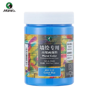 Acrylic Paint for Wall Art, 100ml/500ml (16.9Fl Oz), Rich Pigment, Waterproof Paint for Canvas/Wood/Clay, DIY Craft Supplies