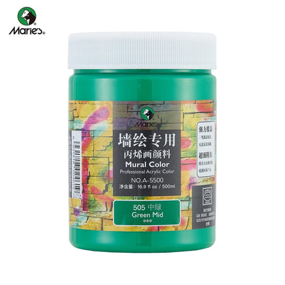 Acrylic Paint for Wall Art, 100ml/500ml (16.9Fl Oz), Rich Pigment, Waterproof Paint for Canvas/Wood/Clay, DIY Craft Supplies