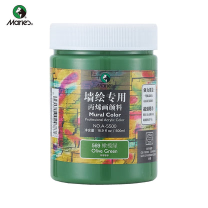 Acrylic Paint for Wall Art, 100ml/500ml (16.9Fl Oz), Rich Pigment, Waterproof Paint for Canvas/Wood/Clay, DIY Craft Supplies