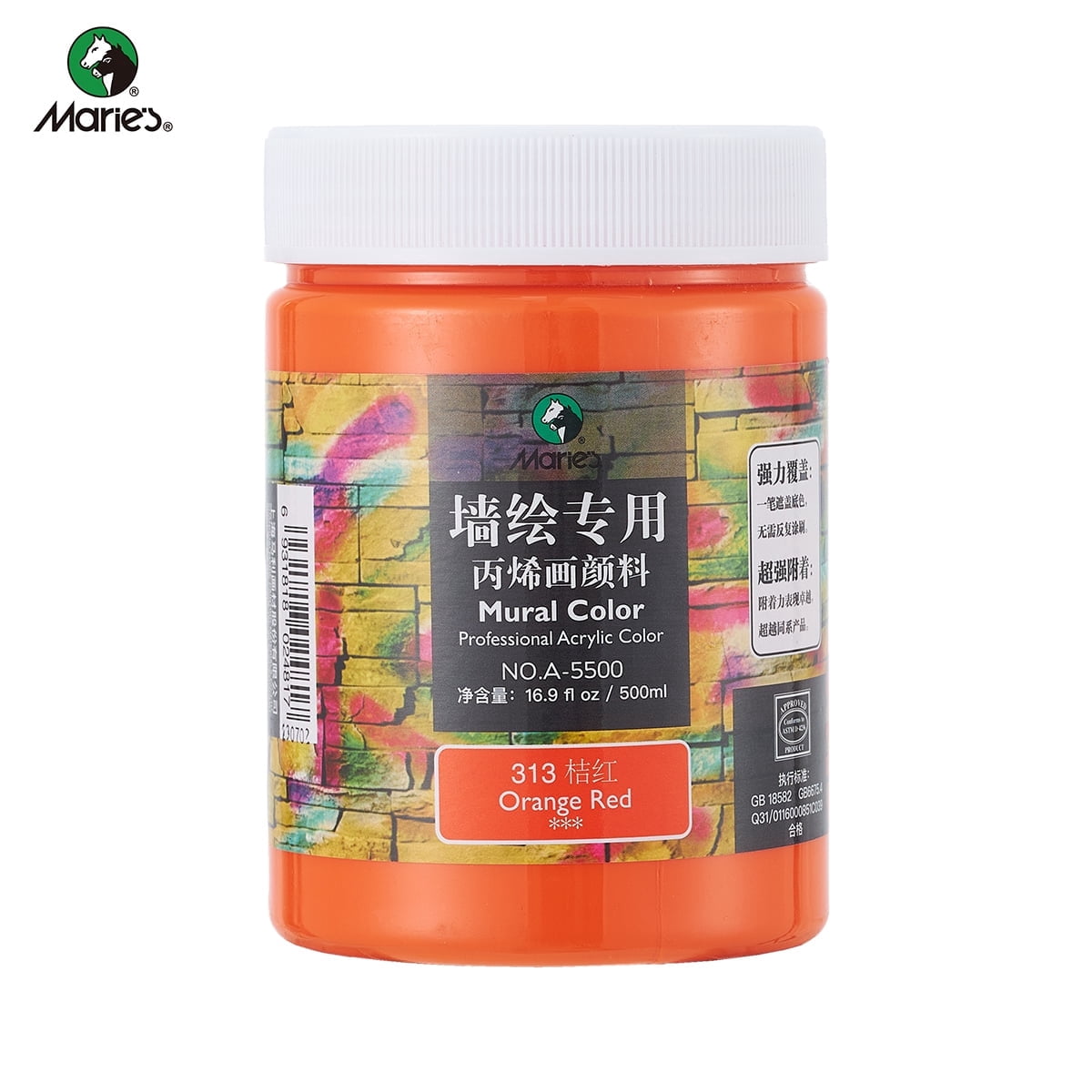 Acrylic Paint for Wall Art, 100ml/500ml (16.9Fl Oz), Rich Pigment, Waterproof Paint for Canvas/Wood/Clay, DIY Craft Supplies