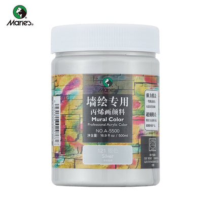 Acrylic Paint for Wall Art, 100ml/500ml (16.9Fl Oz), Rich Pigment, Waterproof Paint for Canvas/Wood/Clay, DIY Craft Supplies