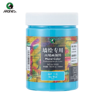 Acrylic Paint for Wall Art, 100ml/500ml (16.9Fl Oz), Rich Pigment, Waterproof Paint for Canvas/Wood/Clay, DIY Craft Supplies