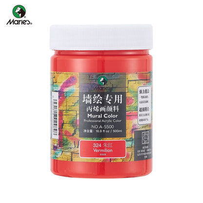 Acrylic Paint for Wall Art, 100ml/500ml (16.9Fl Oz), Rich Pigment, Waterproof Paint for Canvas/Wood/Clay, DIY Craft Supplies