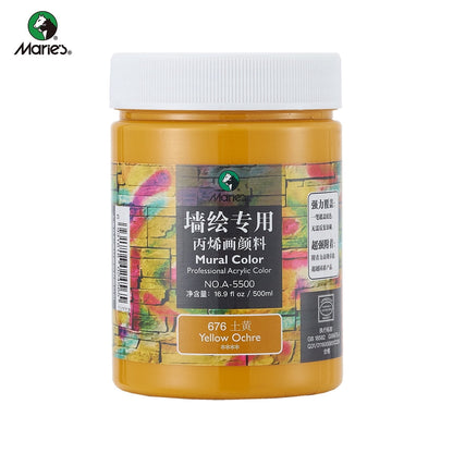 Acrylic Paint for Wall Art, 100ml/500ml (16.9Fl Oz), Rich Pigment, Waterproof Paint for Canvas/Wood/Clay, DIY Craft Supplies
