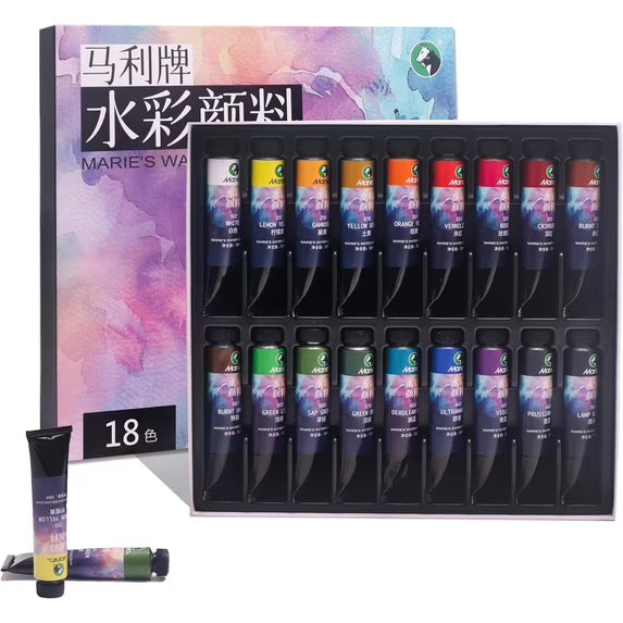 Watercolor Paint Set, 36 Colors x 12ml/0.4oz Tubes - Highly Pigmented, Perfect for Artists, Students, Beginners, Sketching & Illustration