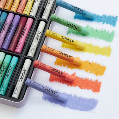 Macaron Oil Pastels Set: 24 Colors with Extra 2 White Oil Pastels for Artists Beginners Adults Teachers - Vibrant Oil Pastel Crayons for Art Painting & Drawing, Blending, Layering, Shading