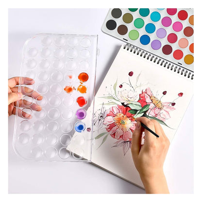 28 Color Solid Watercolor Paint Set – Vibrant Pigments, Portable Travel Painting Kit with Mixing Palette, Non-Toxic Art Supplies, Students & Beginners