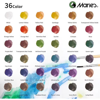 Watercolor Paint Set, 36 Colors x 12ml/0.4oz Tubes - Highly Pigmented, Perfect for Artists, Students, Beginners, Sketching & Illustration