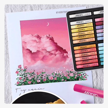 Macaron Oil Pastels Set: 24 Colors with Extra 2 White Oil Pastels for Artists Beginners Adults Teachers - Vibrant Oil Pastel Crayons for Art Painting & Drawing, Blending, Layering, Shading